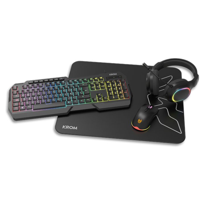 Krom KENTA PC Combo Gaming 4 en 1 RGB Negro (NXKROMKENTASP)