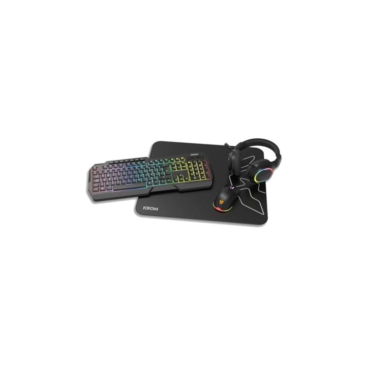 Krom KENTA PC Combo Gaming 4 em 1 RGB Preto (NXKROMKENTASP)