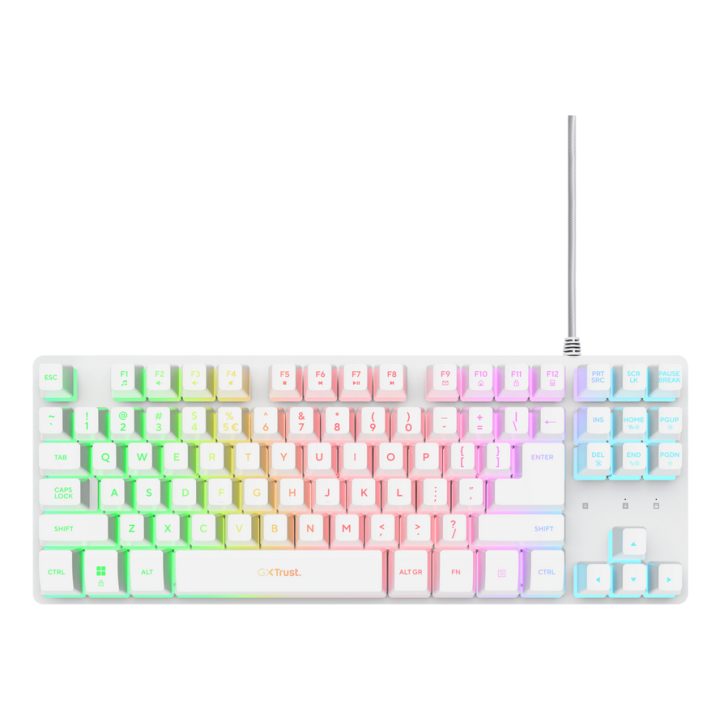 Trust GXT 833W Thado TKL Teclado de Jogo USB QWERTY Espanhol Branco