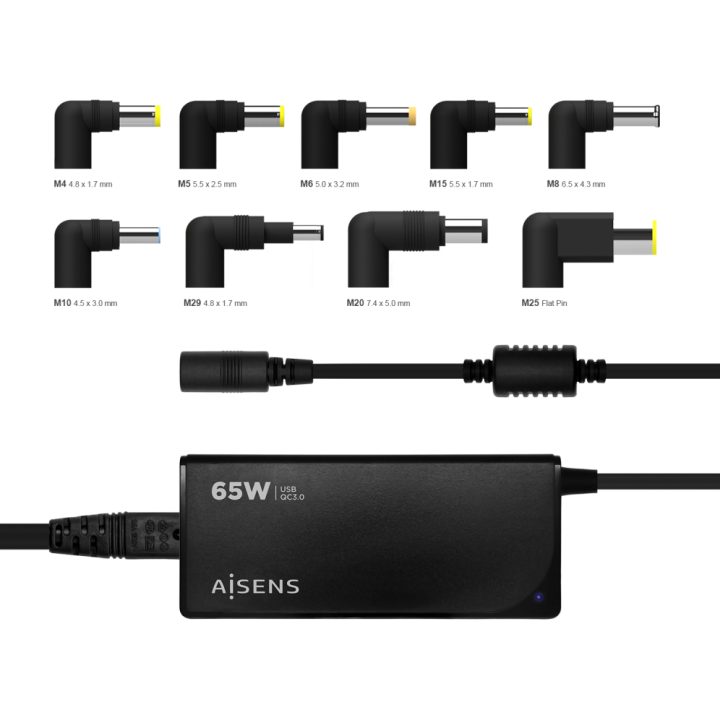 AISENS 65 W Automatic Universal Multi-Voltage Laptop Charger with 9…