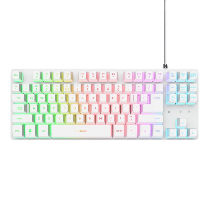 Trust GXT 833W Thado TKL Gaming Keyboard USB QWERTY Spanish White