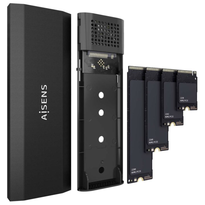 AISENS Caixa Externa M.2 (NGFF) ASM2-028B NVMe para USB3.2 Gen2, Preta