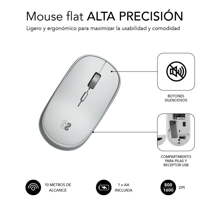 Subblim Submo Wireless Mouse - RFM0001 Silver