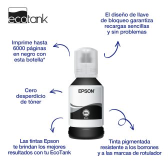 Epson Botella de tinta negra pigmentada EcoTank 111