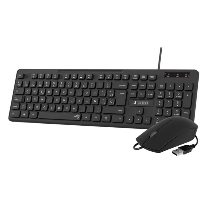 Subblim Ergonomic Keyboard and Mouse Combo Business Slim Silent Wired…
