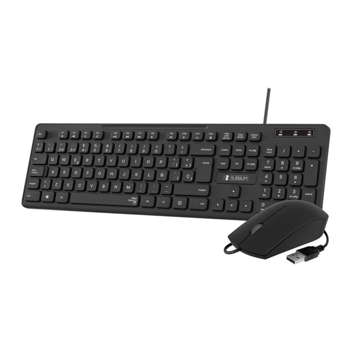 Subblim Ergonomic Keyboard and Mouse Combo Business Slim Silent Wired…