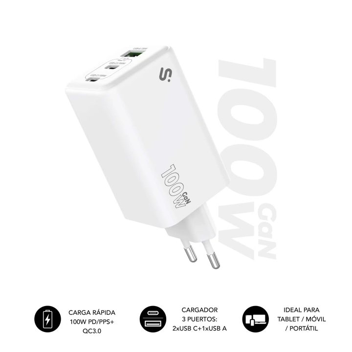 Subblim GaN 100W charger USB-C+c+a (SUBCHG-6G1003)