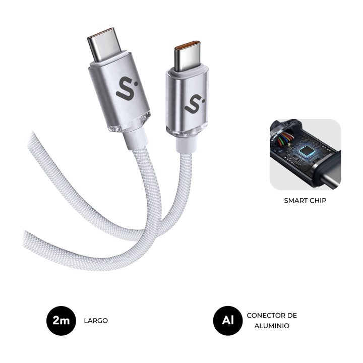 Cabo Subblim Optimus 60W C-C 2m branco (SUBCAB-C06011)