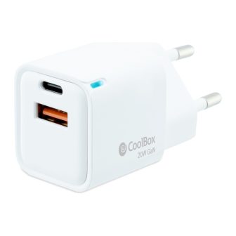 CoolBox CARREGADOR GAN 20W USB-C/USB-A PAREDE