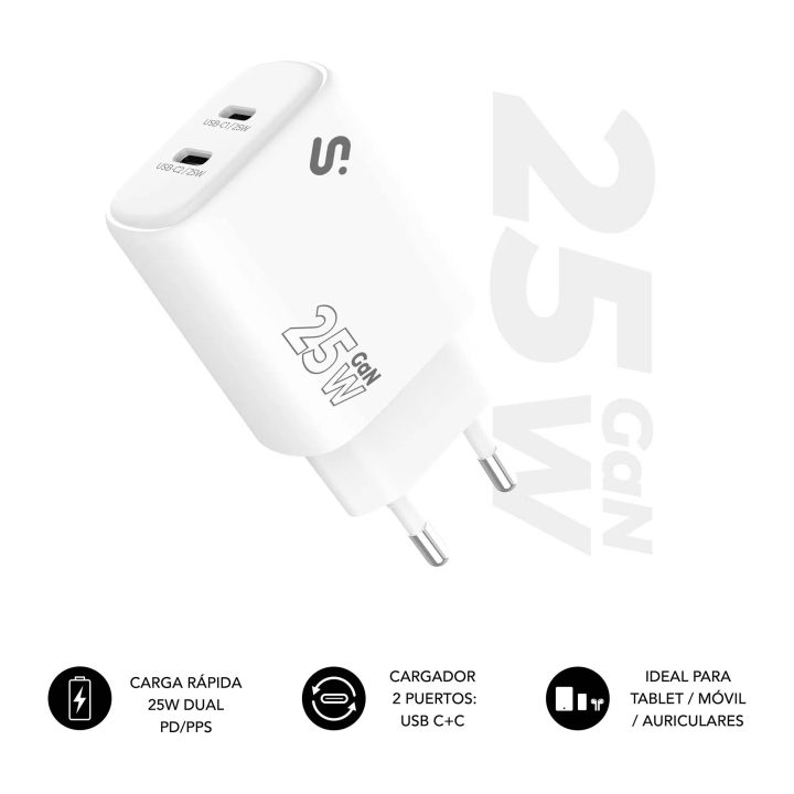 Subblim GaN 25W charger USB-C+c (SUBCHG-6G2520)