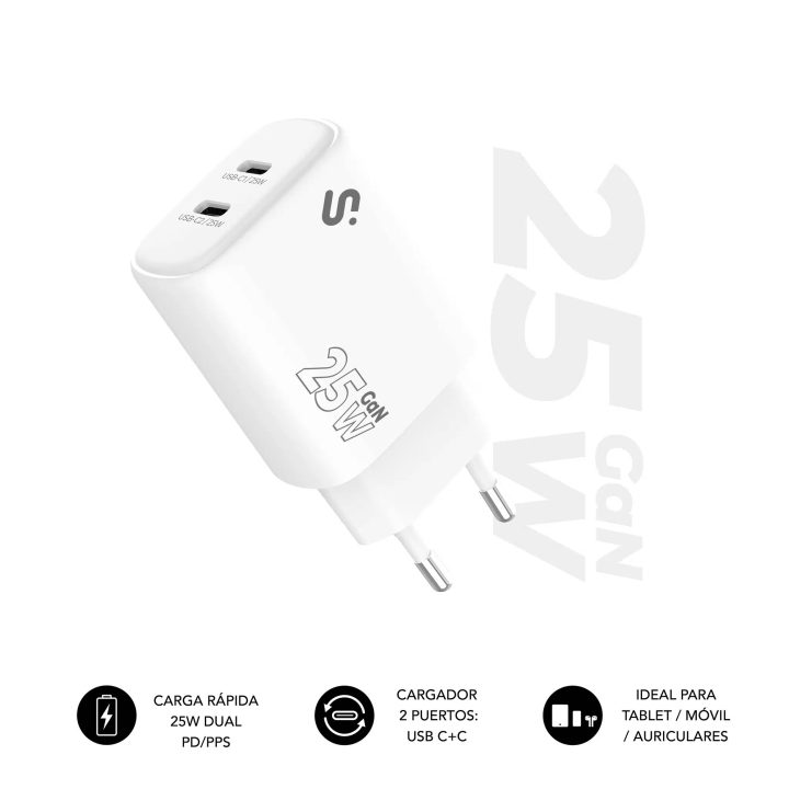 Subblim GaN 25W charger USB-C+c (SUBCHG-6G2520)