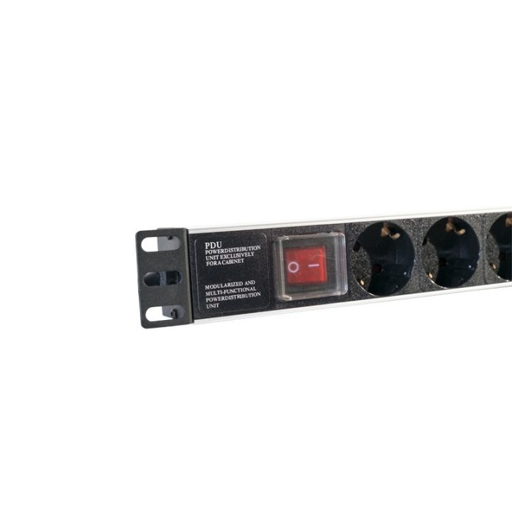 2LAN 19" Power Strip 8 Schuko Outlets with Switch (REG8SCHINT)