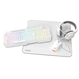Krom KENTA PC Combo Gaming 4 en 1 RGB Blanco (NXKROMKENTASPWH)