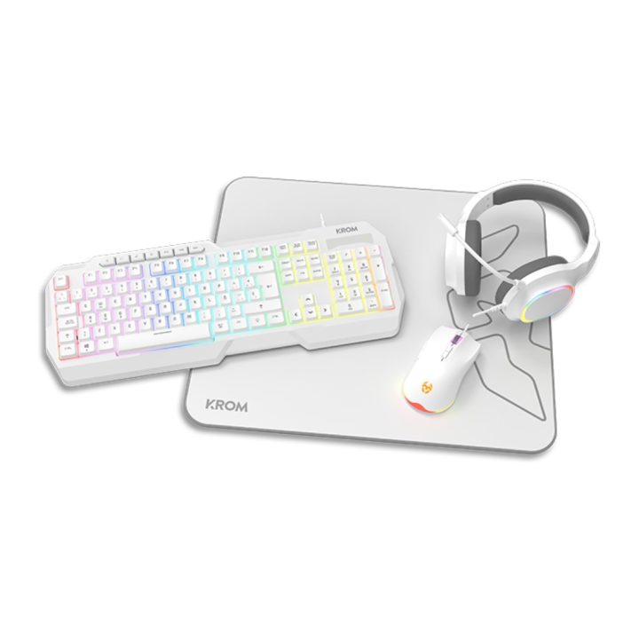 Krom KENTA PC Combo Gaming 4 en 1 RGB White (NXKROMKENTASPWH)