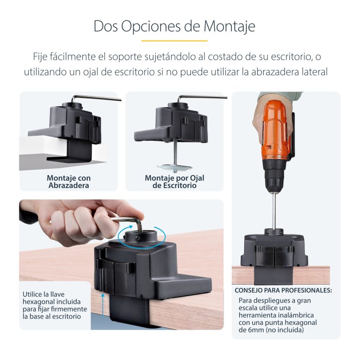 StarTech.com Braço de Secretária para Dois Ecrãs - Braço Articulado…
