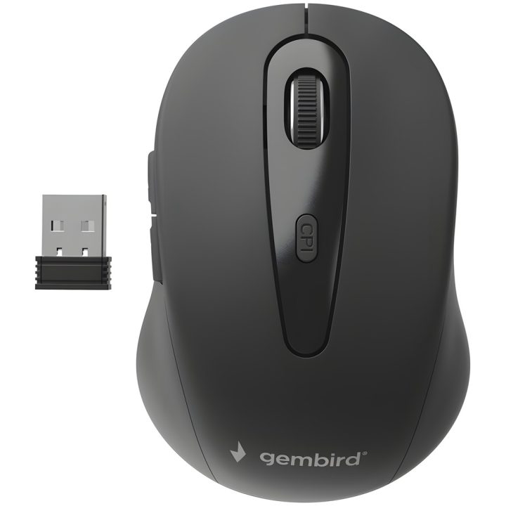 Gembird MUSW-6B-01 Right-Handed Wireless RF Optical Mouse 1600 DPI