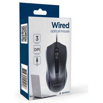 Gembird MUS-3B-01 rato de escritório ambidestro USB tipo A óptico…