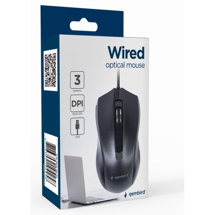 Gembird MUS-3B-01 Mouse Office Ambidextrous USB Type-A Optical 1000…