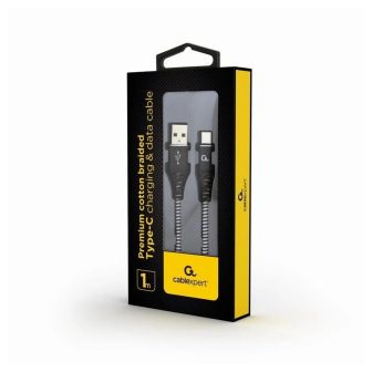 Gembird Cabo USB T C trançado em algodão 1m (CC-USB2B-AMCM-1M-BW)