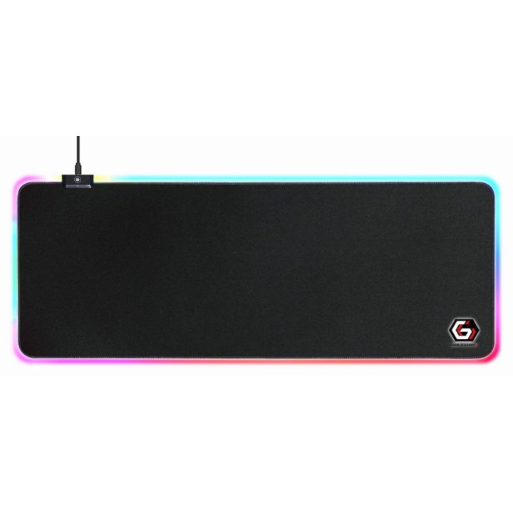 Gembird MP-GAMELED-L tapete para rato Tapete de rato para jogos Preto