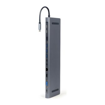 Gembird A-CM-COMBO9-01 base para portátil y replicador de puertos USB…