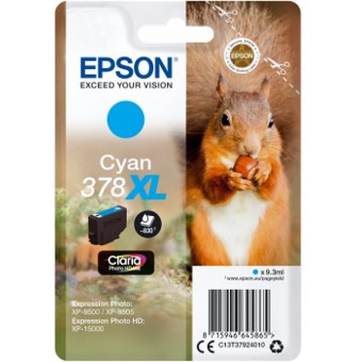 Epson Squirrel Cyan 378XL Claria Photo HD Ink