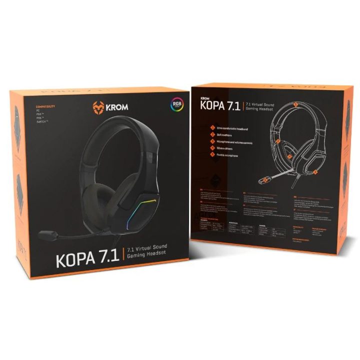 Krom Kopa 7.1 wired over-ear headphones (NXKROMKOPA71BK)