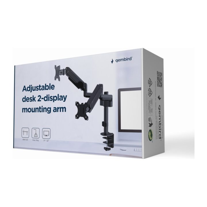 Gembird MA-DA2P-01 32" Desktop Monitor Stand Black