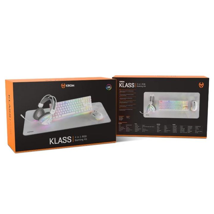 Krom KLASS PCombo Gaming 4 em 1 Cabo USB 7200 DPI Inglês (NXKROMKLASS)