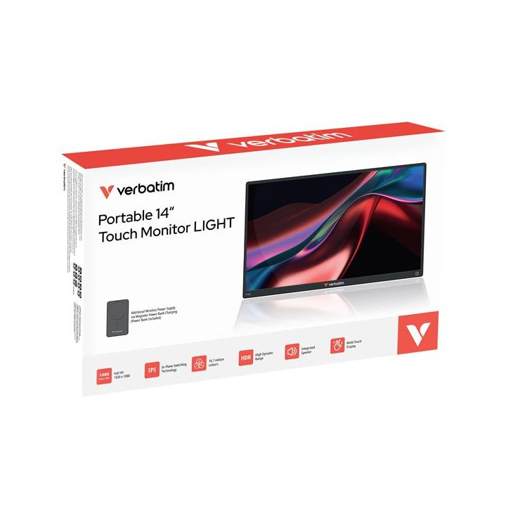Verbatim 32088 Monitor portátil Negro 14" LED 1920 x 1080 Pixeles