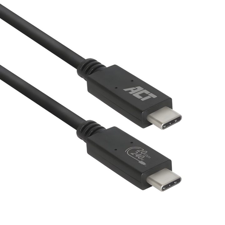 ACT AC7431 cabo USB USB4 Gen 2x2 1 m USB C 20 Gbit/s 240 W Preto