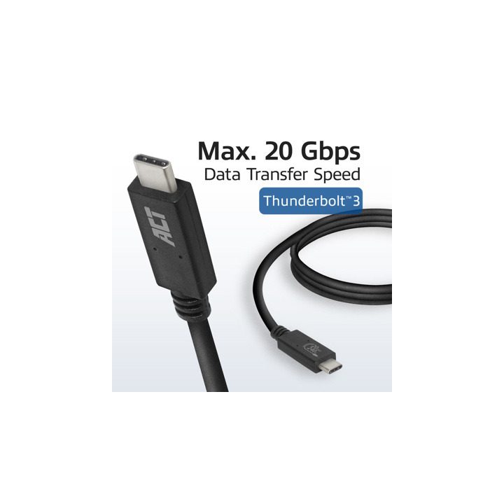 ACT AC7431 USB USB4 Gen 2x2 cable 1 m USB C 20 Gbit/s 240 W Black