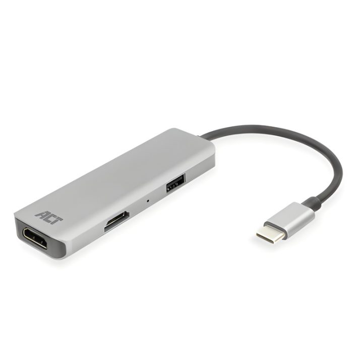 ACT USB-C 4K Multiport Adapter for 2 HDMI Monitors, USB-A Data Port