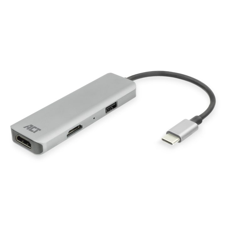 ACT Adaptador multiporto USB-C 4K para 2 monitores HDMI, porta de…