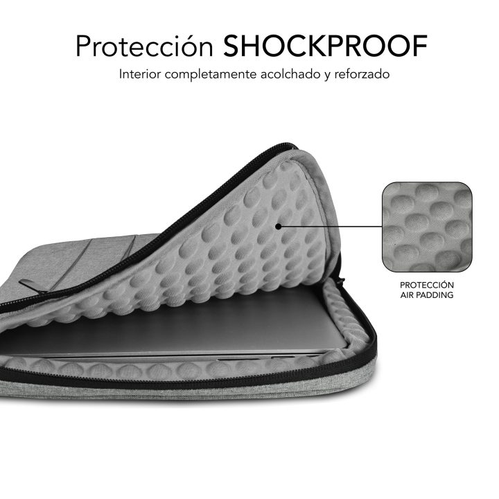Subblim Air Padding 360 Sleeve Case 13.3-14" Light Gray…
