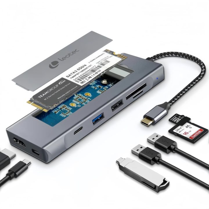 Leotec 8-in-1 Docking Station with M.2 SSD Slot (LEDS07)