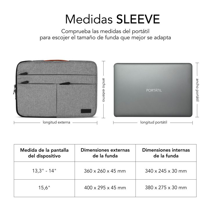 Subblim Air Padding 360 Sleeve Case 13.3-14" Light Gray…