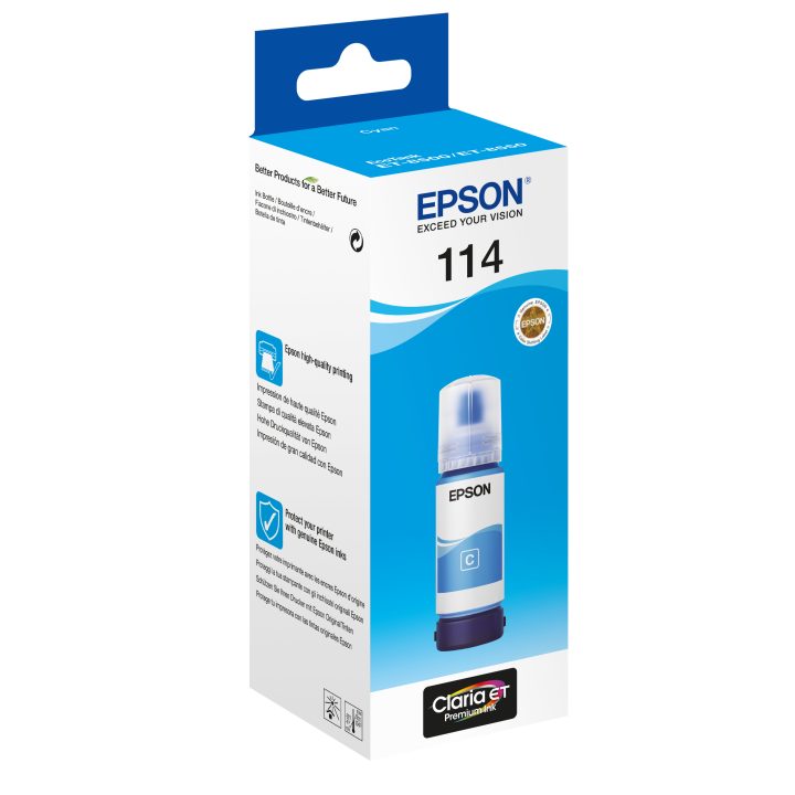 Garrafa de tinta ciano Epson 114 EcoTank