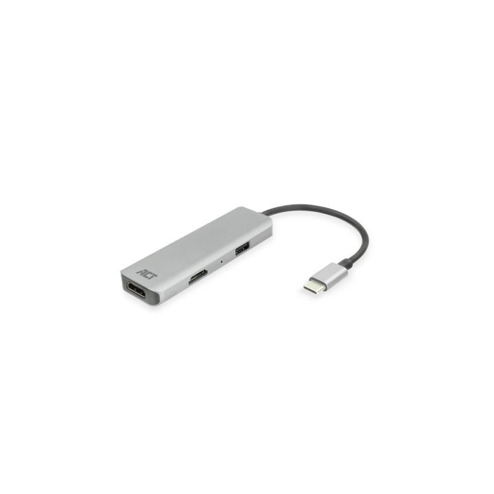 ACT Adaptador multiporto USB-C 4K para 2 monitores HDMI, porta de…