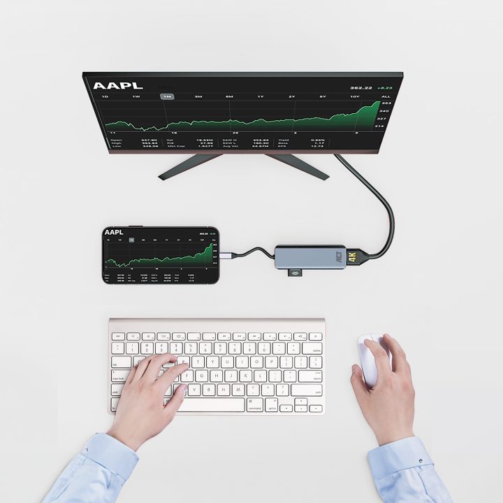 ACT Adaptador multipuerto USB-C 4K para 2 monitores HDMI, puerto de…
