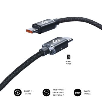 Cabo Subblim Optimus 60W C-C 2m preto (SUBCAB-C06002)
