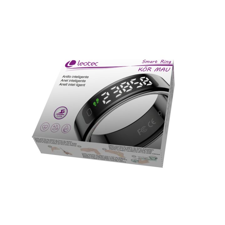 Leotec LESR01K08 LED Activity Tracker Smart Ring IPX8 Black