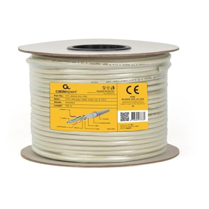 Gembird Cable LAN CAT6 FTP (CCA), sólido 100 m (FPC-6004-SOL/100)