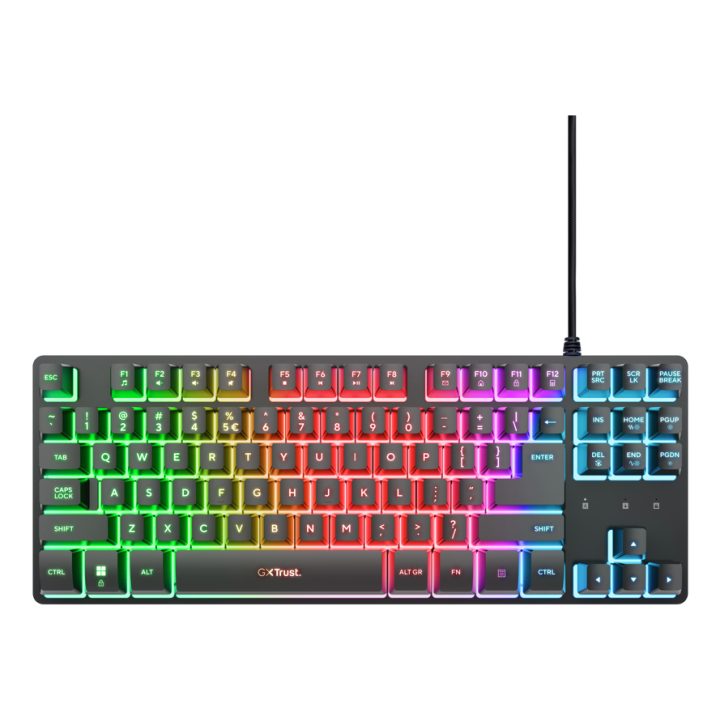 Trust GXT 833 Thado TKL Teclado de Jogo USB QWERTY Espanhol Preto