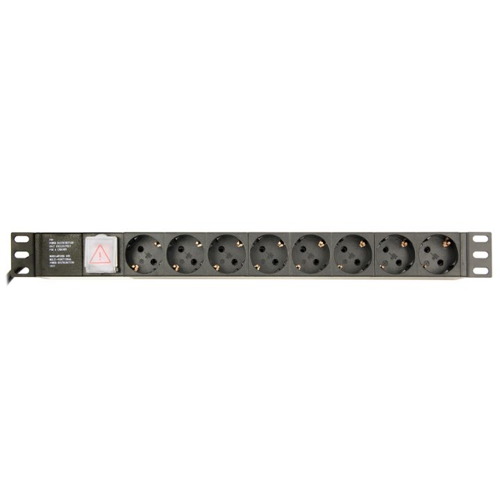 Gembird PDU 8 tomadas Schuko1U, 10A, ficha C14 3 m (EG-PDU-014-C14)