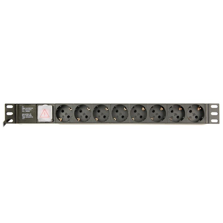 Gembird PDU 8 tomas Schuko1U, 10A,enchufe C14 3 m (EG-PDU-014-C14)