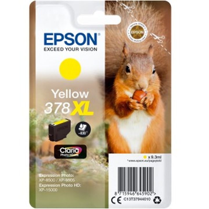 Epson Squirrel Yellow Ink 378XL Claria Photo HD Squirrel