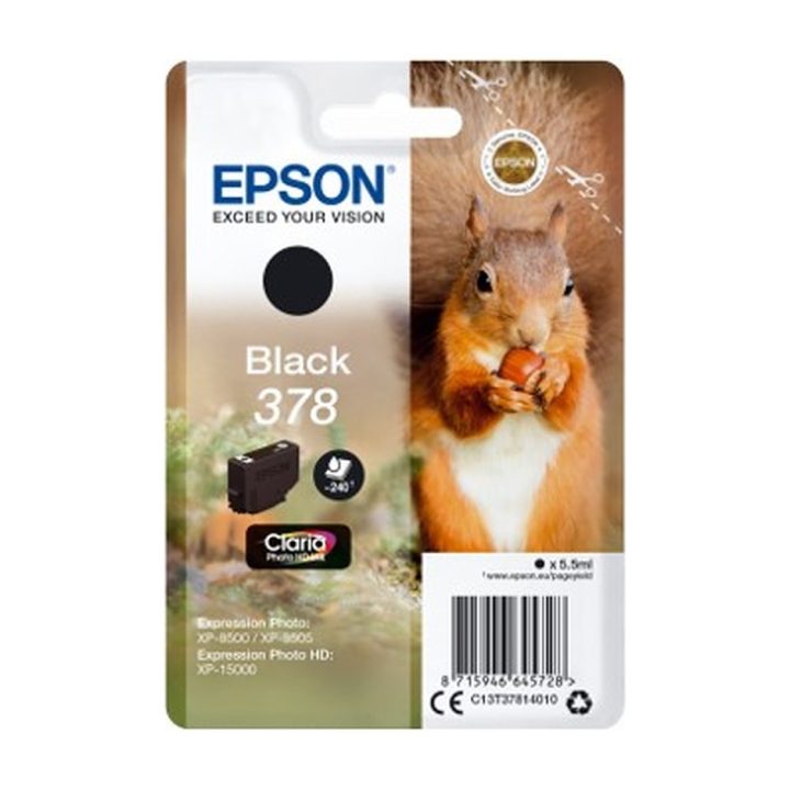 Epson C13T37814010 Singlepack Black 378 Claria Photo HD Ink Cartridge…