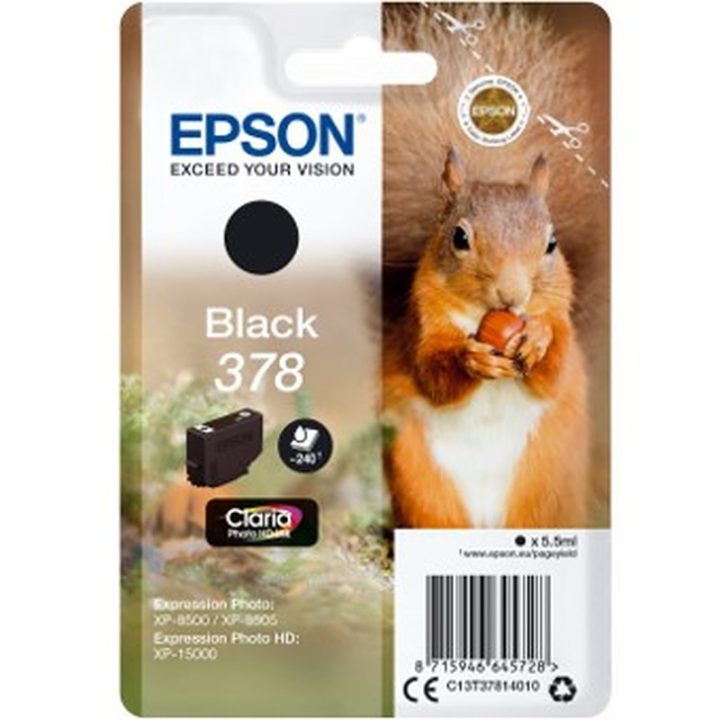 Cartucho de tinta Epson C13T37814010 singlepack preto 378 Claria…