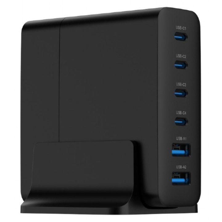 Gembird Carregador rápido USB GaN 6 portas e 75 W…